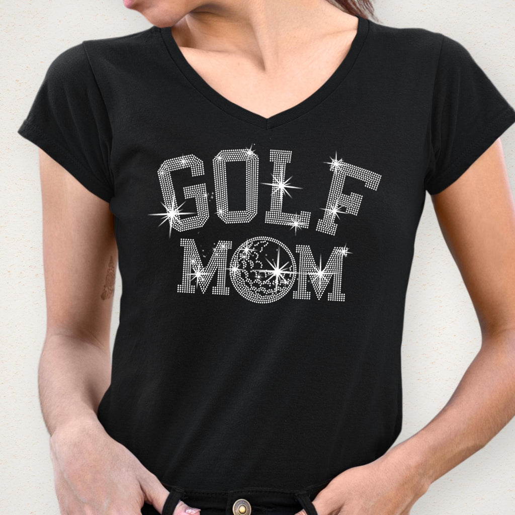 Golf Mom Rhinestone Shirt: Sparkly Golf Lover Tee & Sweatshirt