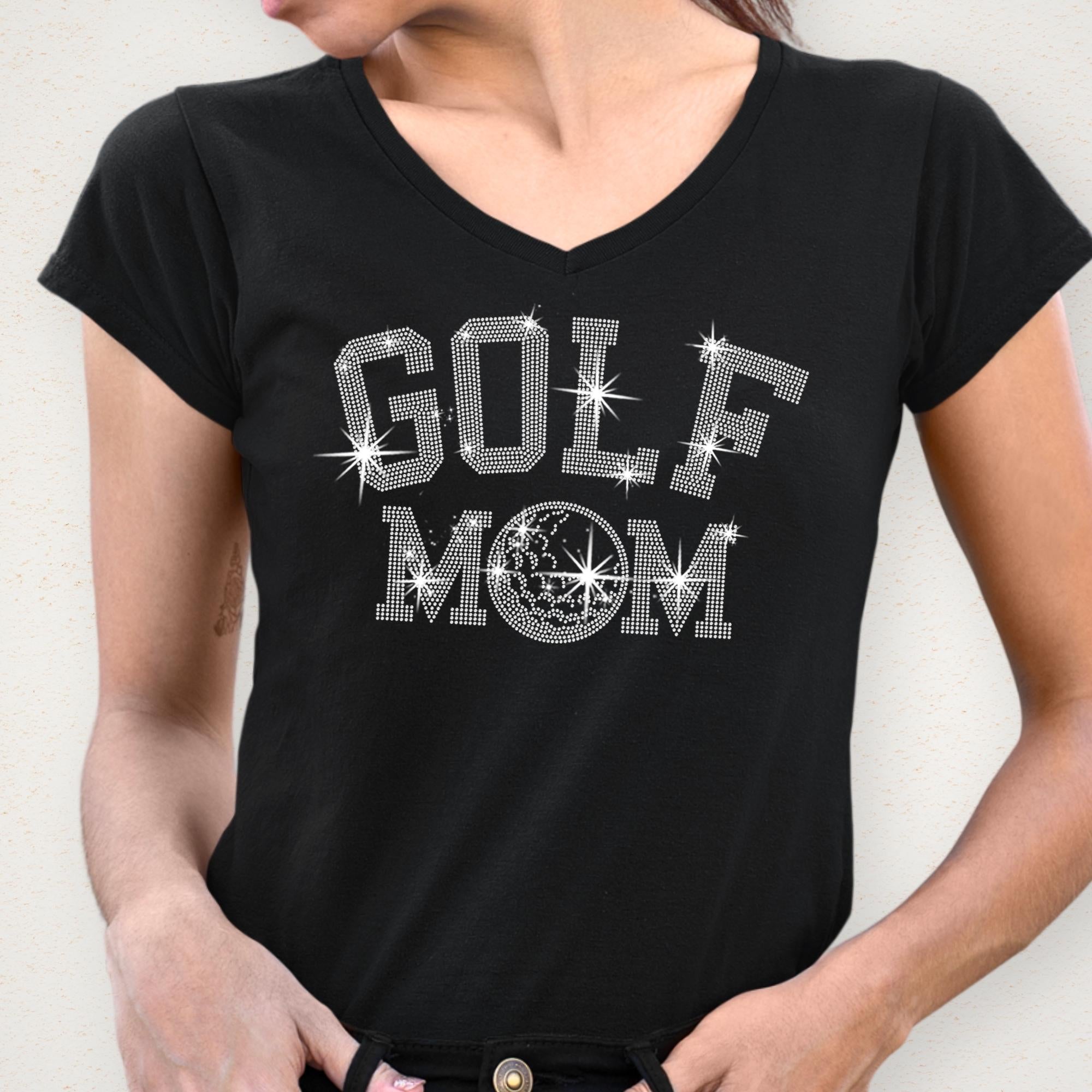 Golf Mom Rhinestone Shirt: Sparkly Golf Lover Tee & Sweatshirt