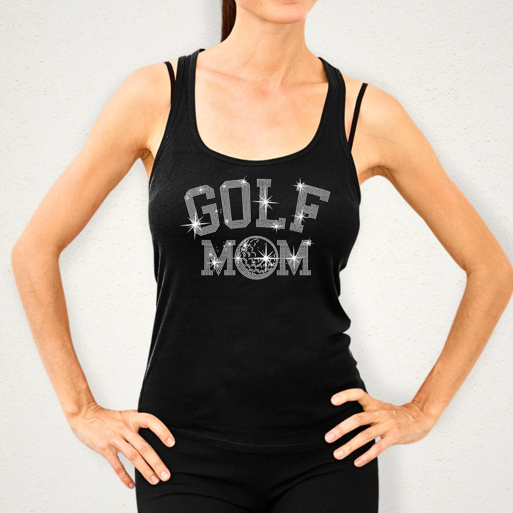Golf Mom Rhinestone Shirt: Sparkly Golf Lover Tee & Sweatshirt