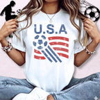 USA Soccer Rhinestone Shirt: Sparkly Patriotic Flag Tee