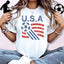 USA Soccer Rhinestone Shirt: Sparkly Patriotic Flag Tee
