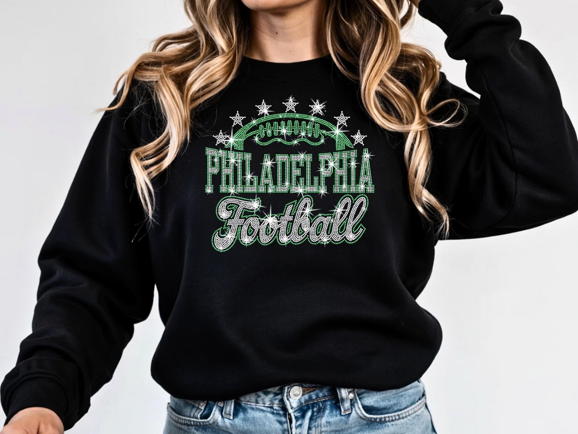 Philadelphia Football Rhinestone Shirt: Sparkling Game Day Football Fan Tee