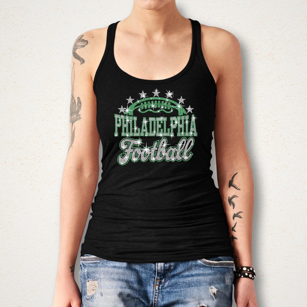 Philadelphia Football Rhinestone Shirt: Sparkling Game Day Football Fan Tee