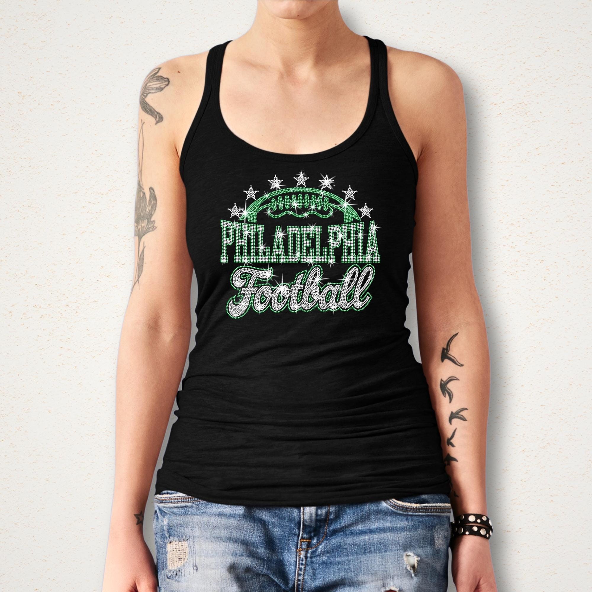Philadelphia Football Rhinestone Shirt: Sparkling Game Day Football Fan Tee