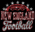 New England Rhinestone Football Shirt: Football Games Lover Sparkle Tee