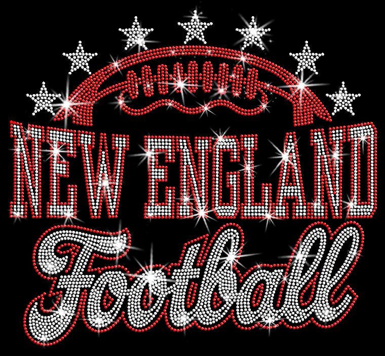 New England Rhinestone Football Shirt: Football Games Lover Sparkle Tee