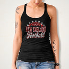 New England Rhinestone Football Shirt: Football Games Lover Sparkle Tee