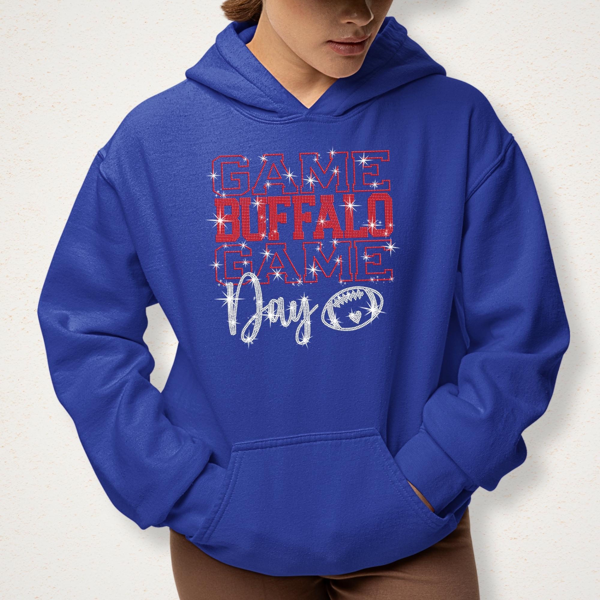 Buffalo Football Game Day Rhinestone Shirt: Sparkly Buffalo Sports Apparel Secondary image