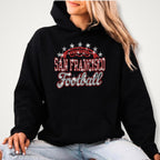 San Francisco Football Rhinestone Shirt: Sports Season Football Teams Bling Tee