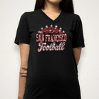 San Francisco Football Rhinestone Shirt: Sports Season Football Teams Bling Tee