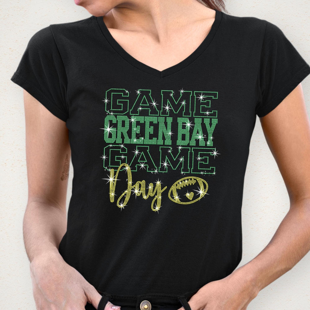 Green Bay Rhinestone Game Day T-Shirt: Sportwear Tailgate Trend Tee