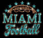 Miami Rhinestone Football Shirt: Game Day Sports Team Apparel