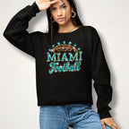Miami Rhinestone Football Shirt: Game Day Sports Team Apparel
