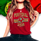 Rhinestone Portugal Soccer 2026 Shirt: Sparkly Portugal Football Supporter Tee