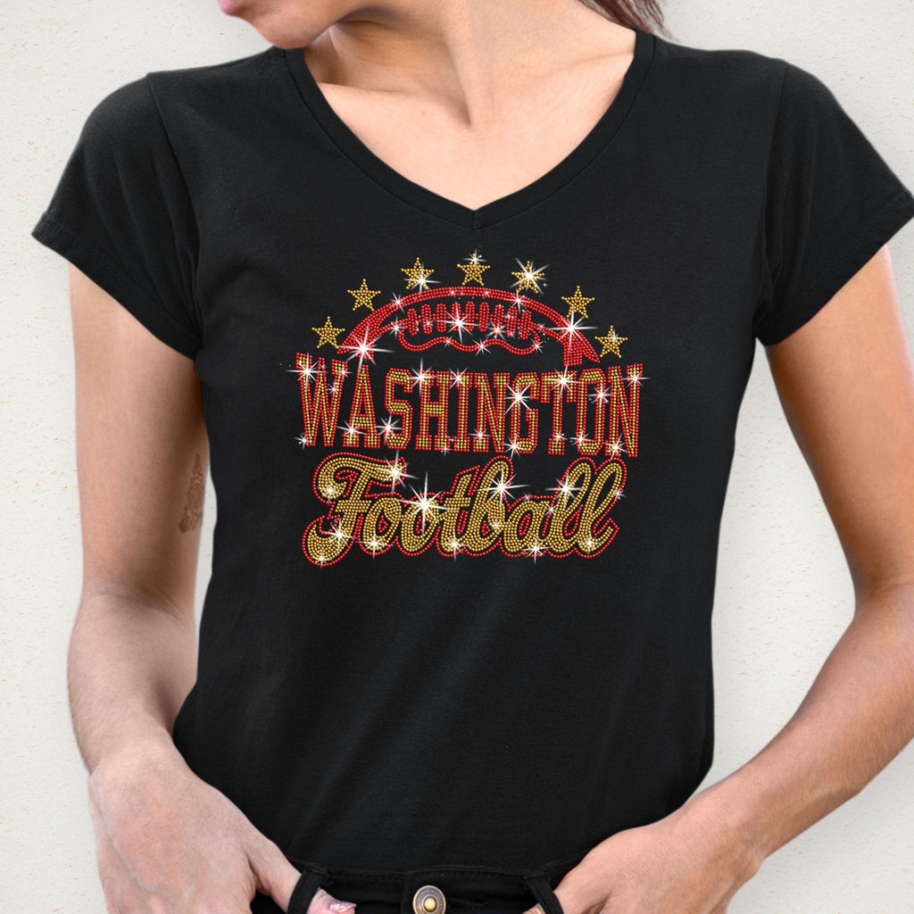 Washington Football Rhinestone Shirt: Sparkling Tailgate Party Outfit