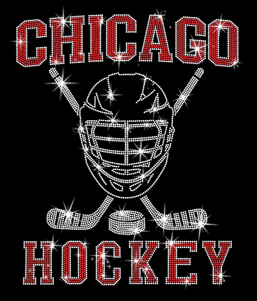 Chicago Rhinestone Hockey Shirt: Sparkly Game Day Women's Tee & Sweatshirt
