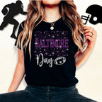 Rhinestone Baltimore Football Game Day Shirt: Sparkly Baltimore Fan Stadium Apparel
