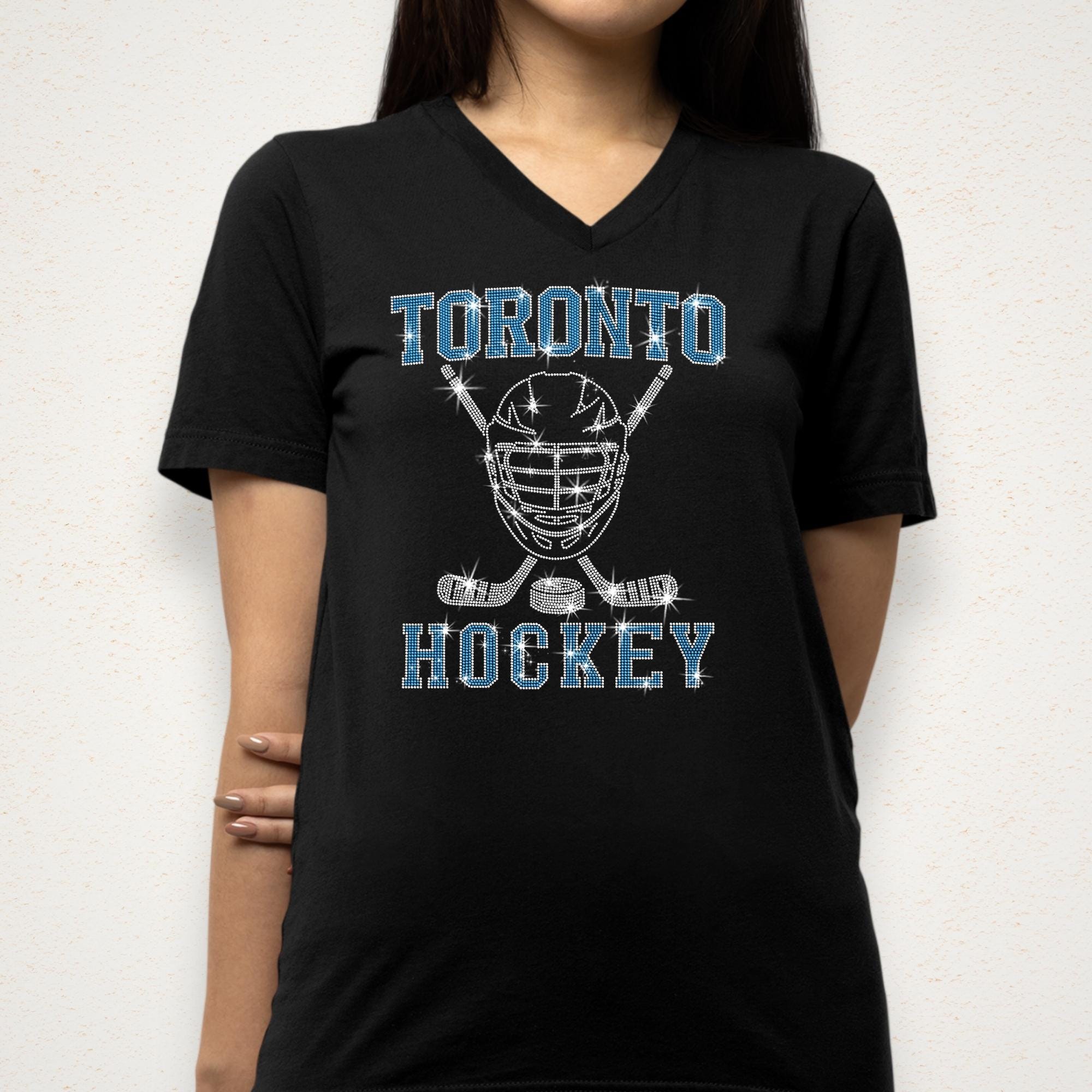 Toronto Hockey Rhinestone Shirt: Hockey Mom Bling Outfit