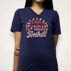 New England Rhinestone Football Shirt: Football Games Lover Sparkle Tee
