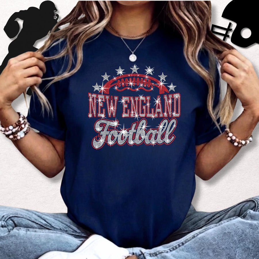 New England Rhinestone Football Apparel