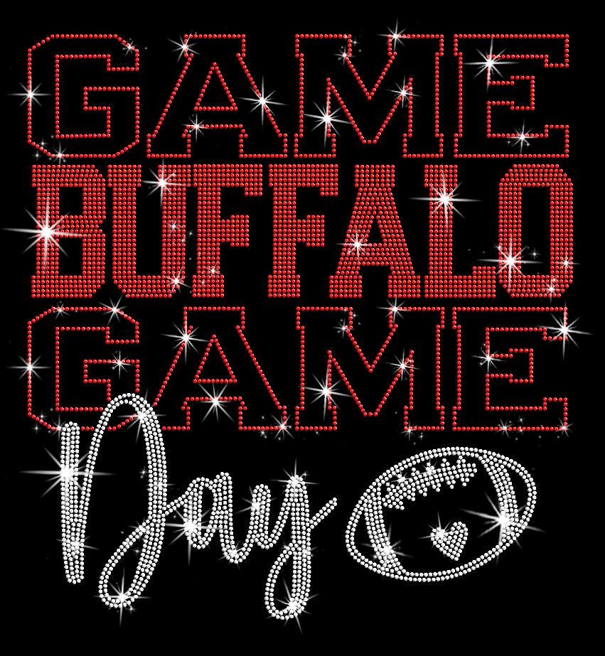 Buffalo Football Game Day Rhinestone Shirt: Sparkly Buffalo Sports Apparel