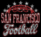 San Francisco Football Rhinestone Shirt: Sports Season Football Teams Bling Tee