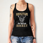 Boston Hockey Rhinestone T-Shirt: Retro Game Day Sparkle Top