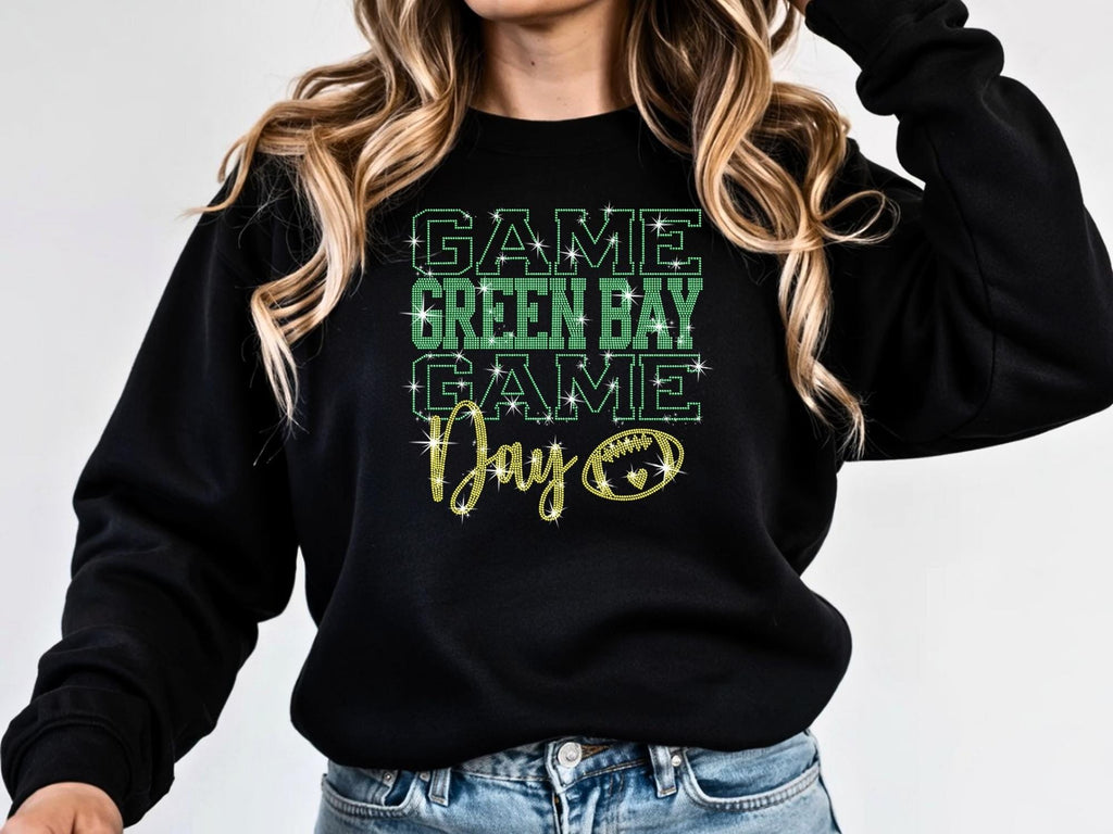 Green Bay Rhinestone Game Day T-Shirt: Sportwear Tailgate Trend Tee