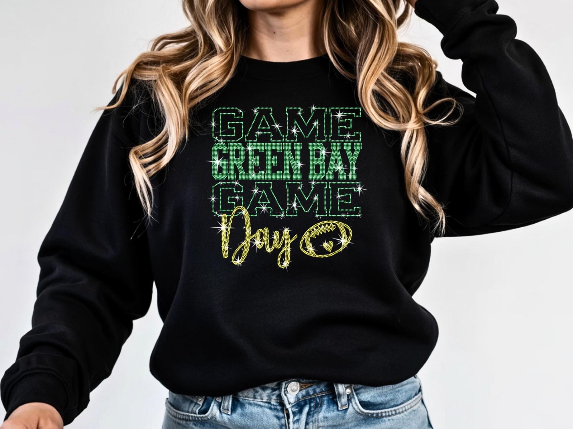 Green Bay Rhinestone Game Day T-Shirt: Sportwear Tailgate Trend Tee