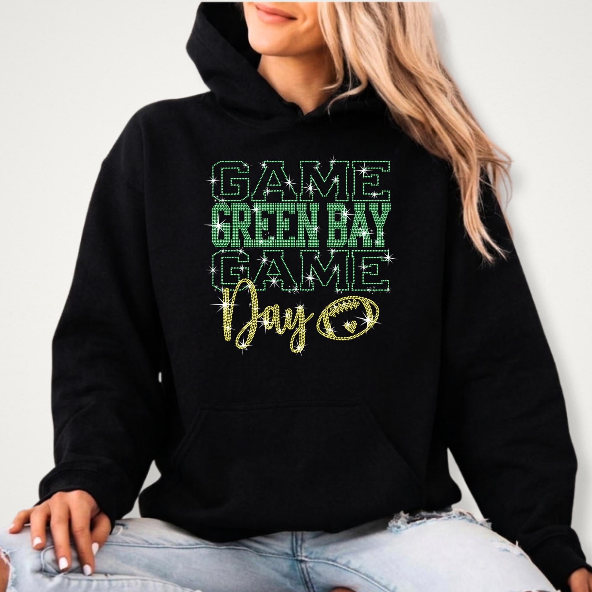 Green Bay Rhinestone Game Day T-Shirt: Sportwear Tailgate Trend Tee Secondary image