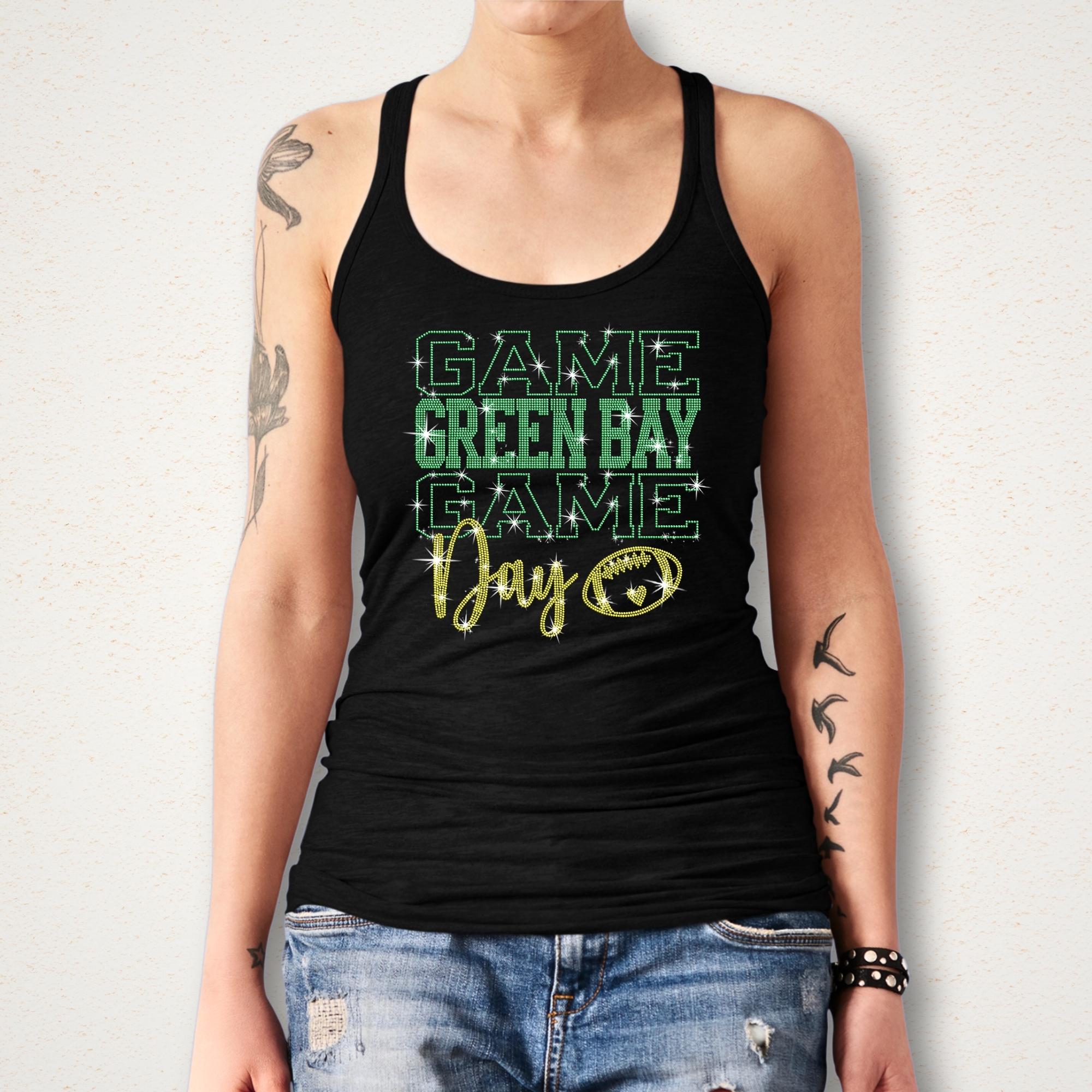 Green Bay Rhinestone Game Day T-Shirt: Sportwear Tailgate Trend Tee