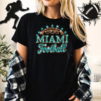 Miami Rhinestone Football Shirt: Game Day Sports Team Apparel