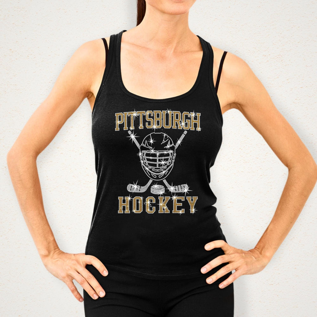 Pittsburgh Hockey Rhinestone Shirt: Game Day Bling Apparel