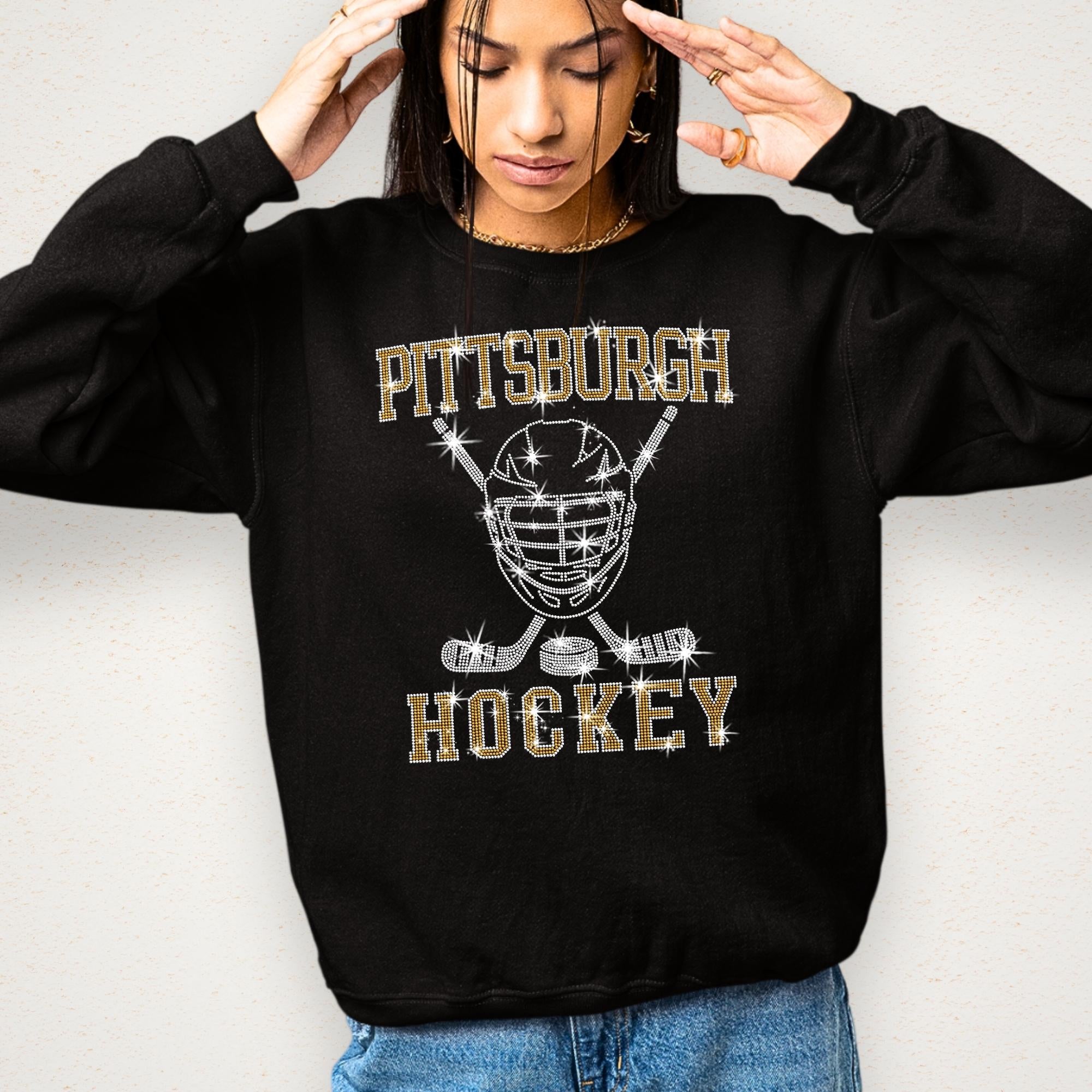 Pittsburgh Hockey Rhinestone Shirt: Game Day Bling Apparel Secondary image
