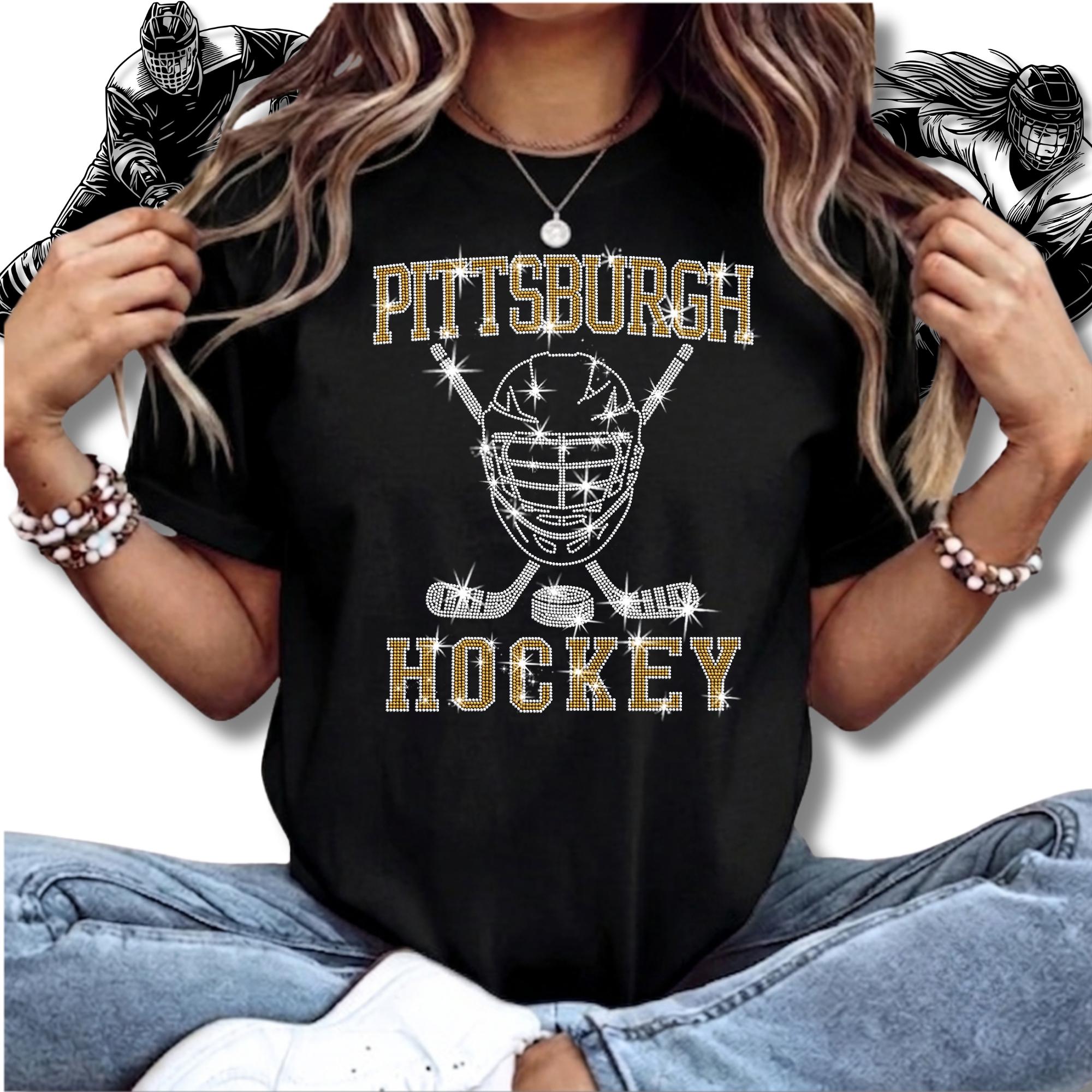 Pittsburgh Hockey Rhinestone Shirt: Game Day Bling Apparel Main image