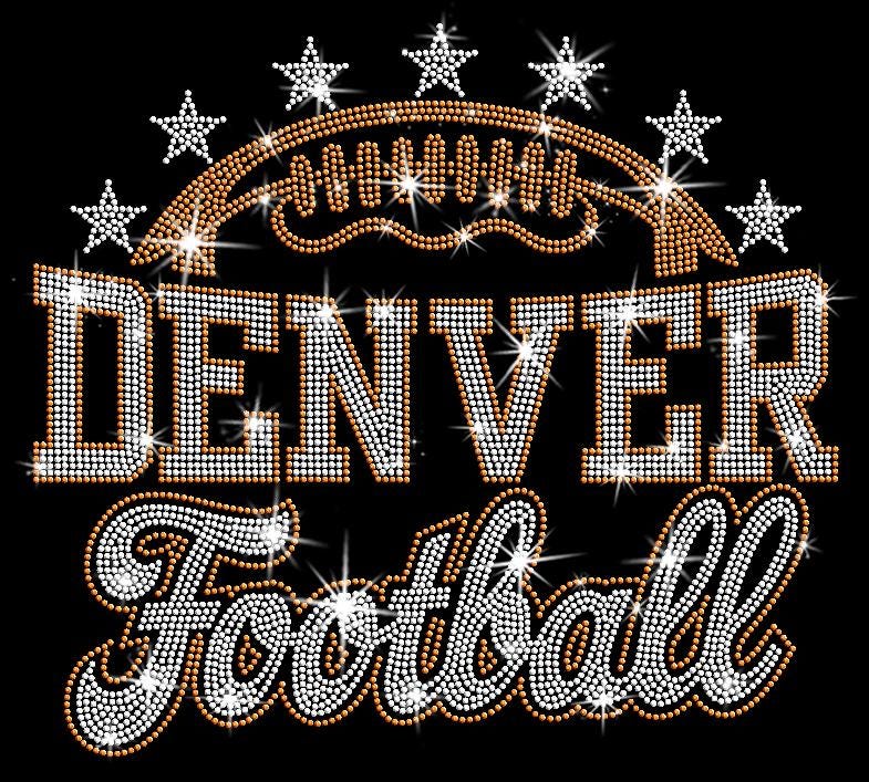 Denver Football Rhinestone Shirt: Sparkly Game Day Stadium Outfit