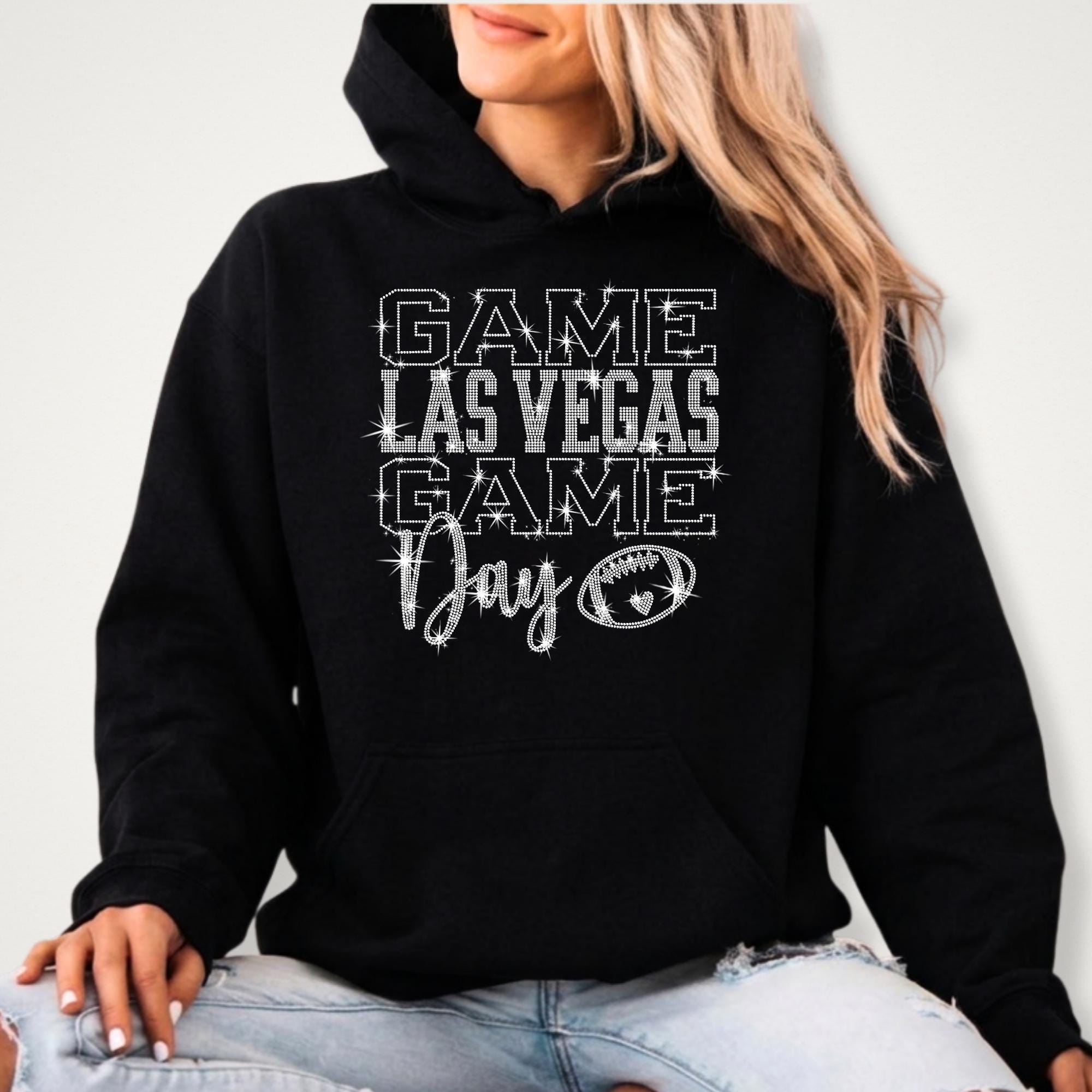 Las Vegas Game Day Shirt: Bling Football Women's Tee & Sweatshirt