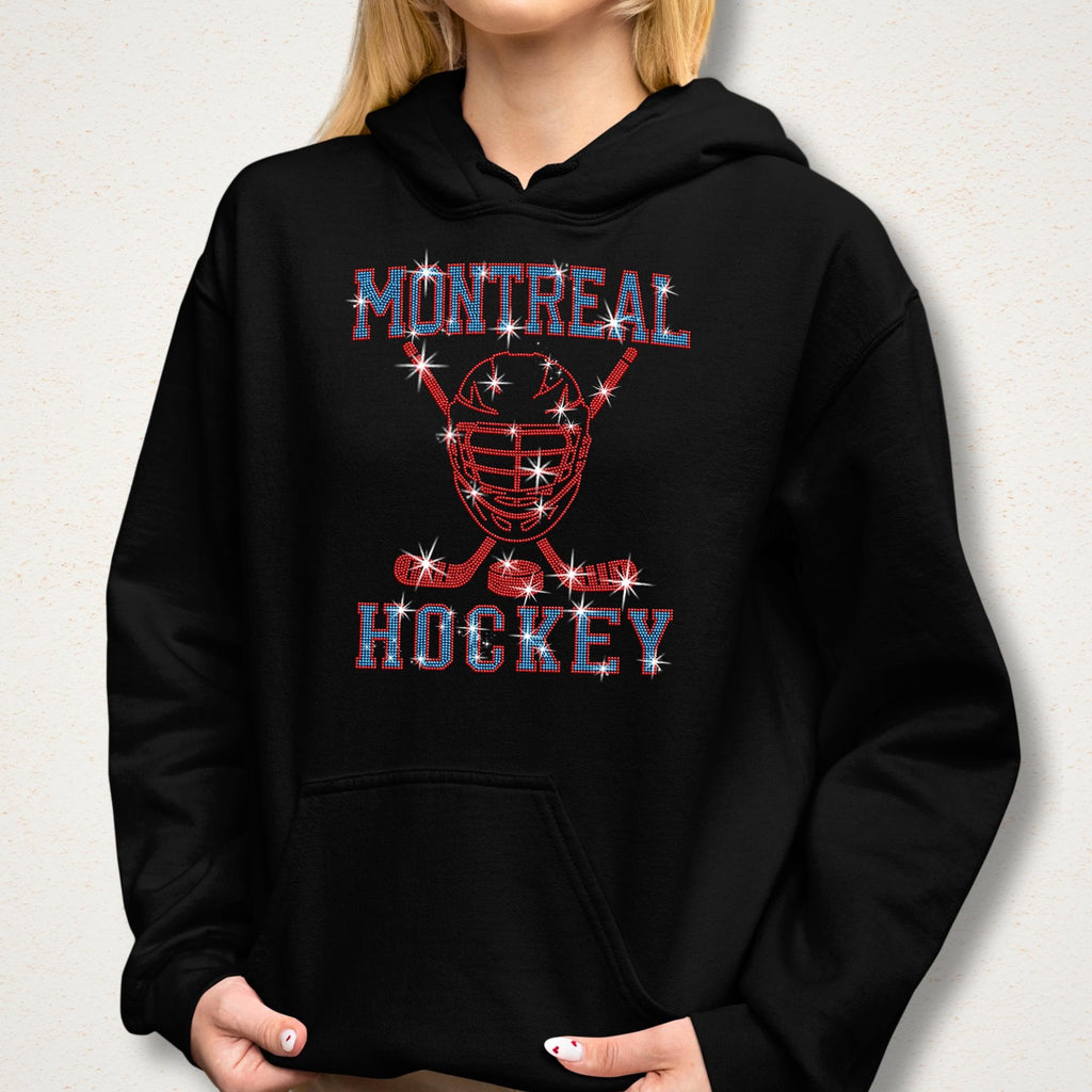 Montreal Hockey Rhinestone Shirt: Sparkling Hockey Team Supporters Tee