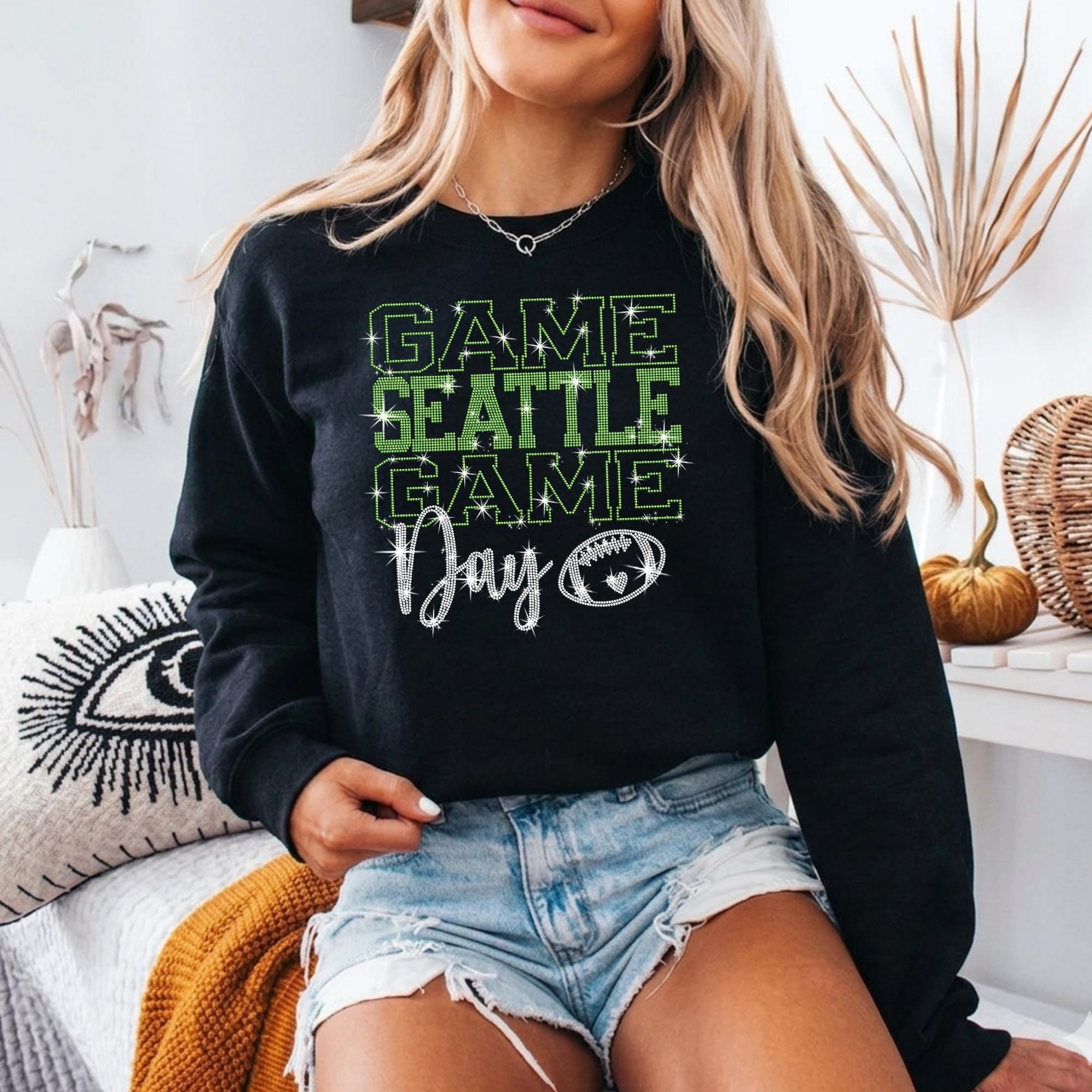 Seattle Rhinestone Game Day Shirt: Seattle Football Fans Outfit