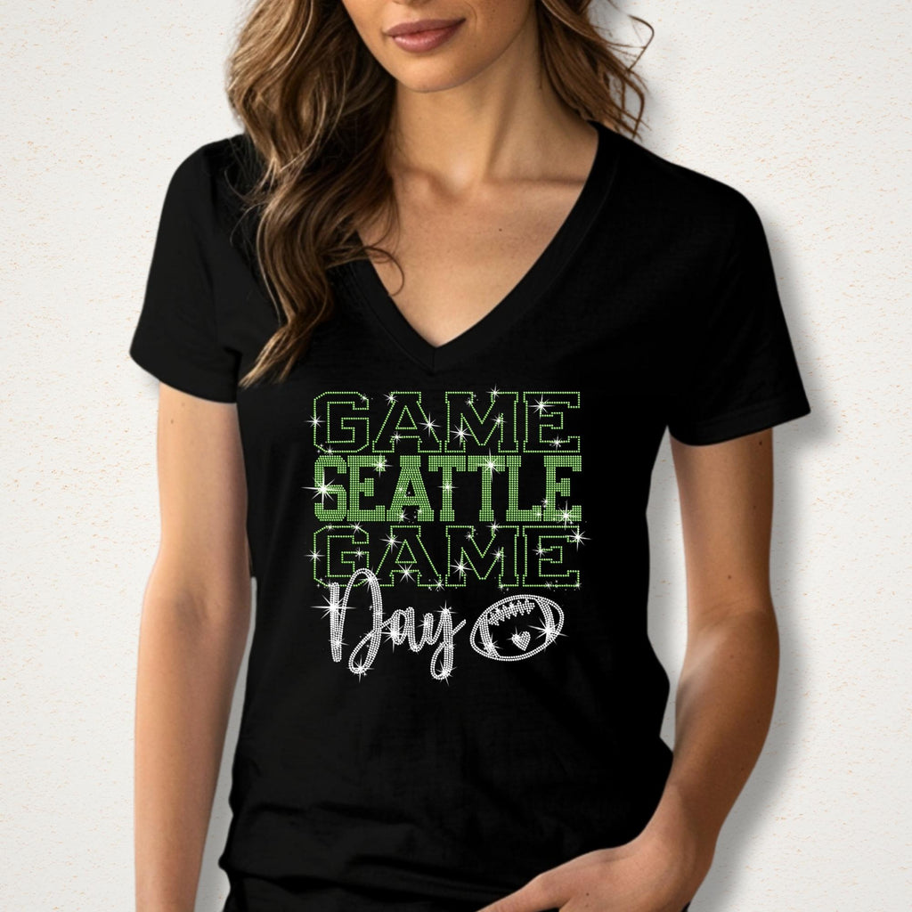 Seattle Rhinestone Game Day Shirt: Seattle Football Fans Outfit