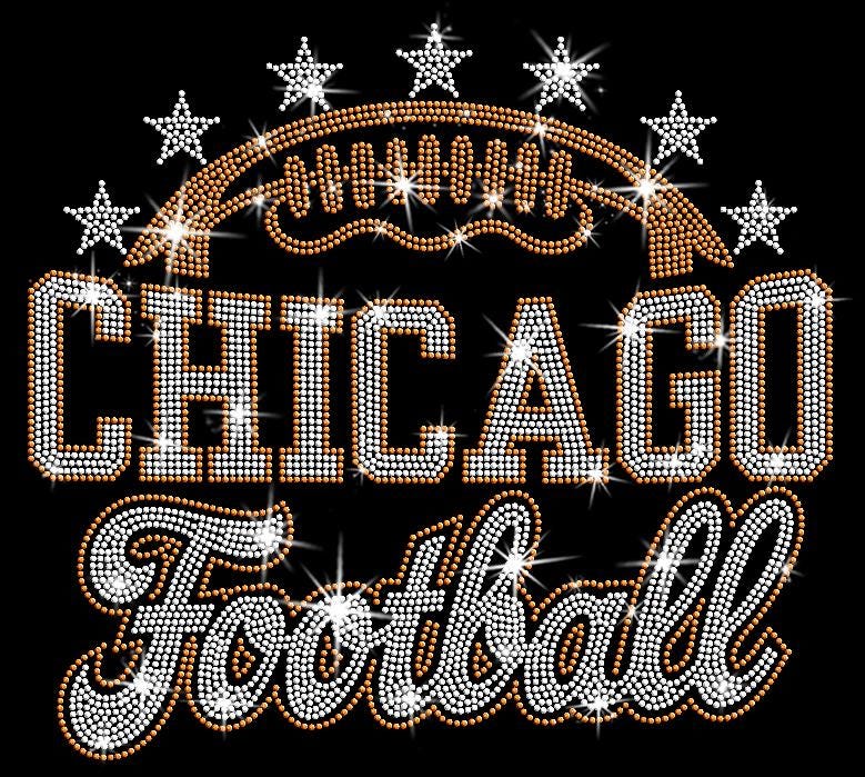 Chicago Football Rhinestone Shirt: Bling Game Day Stadium Outfit
