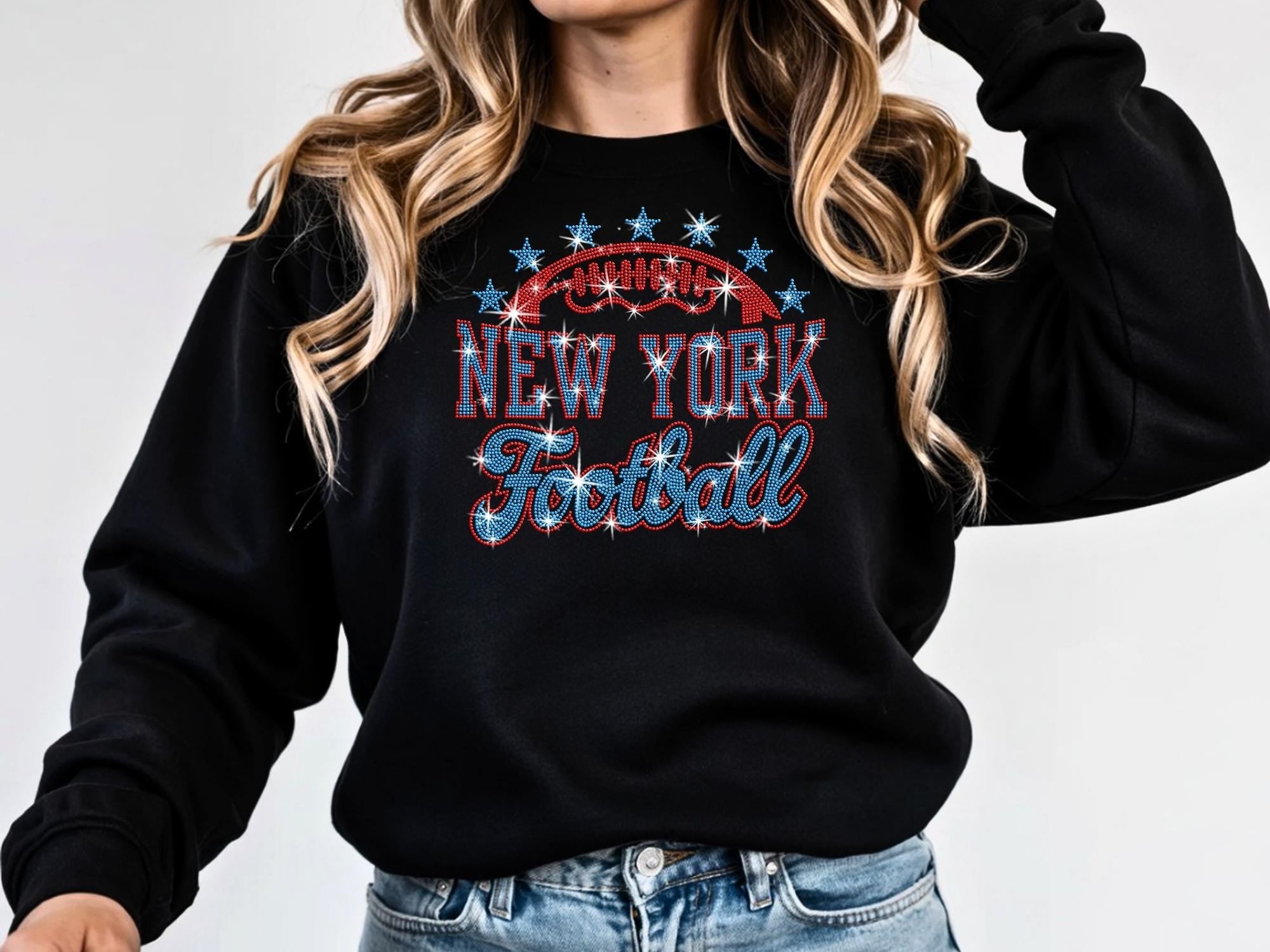 New York Football Rhinestone Shirt: Team Fans Game Day Sparkle Tee Secondary image