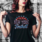 New York Football Rhinestone Shirt: Team Fans Game Day Sparkle Tee