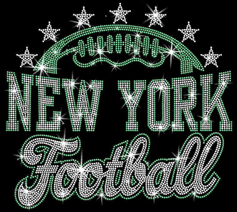 Rhinestone New York Football Shirt: Sparkly Game Day Stadium Wear