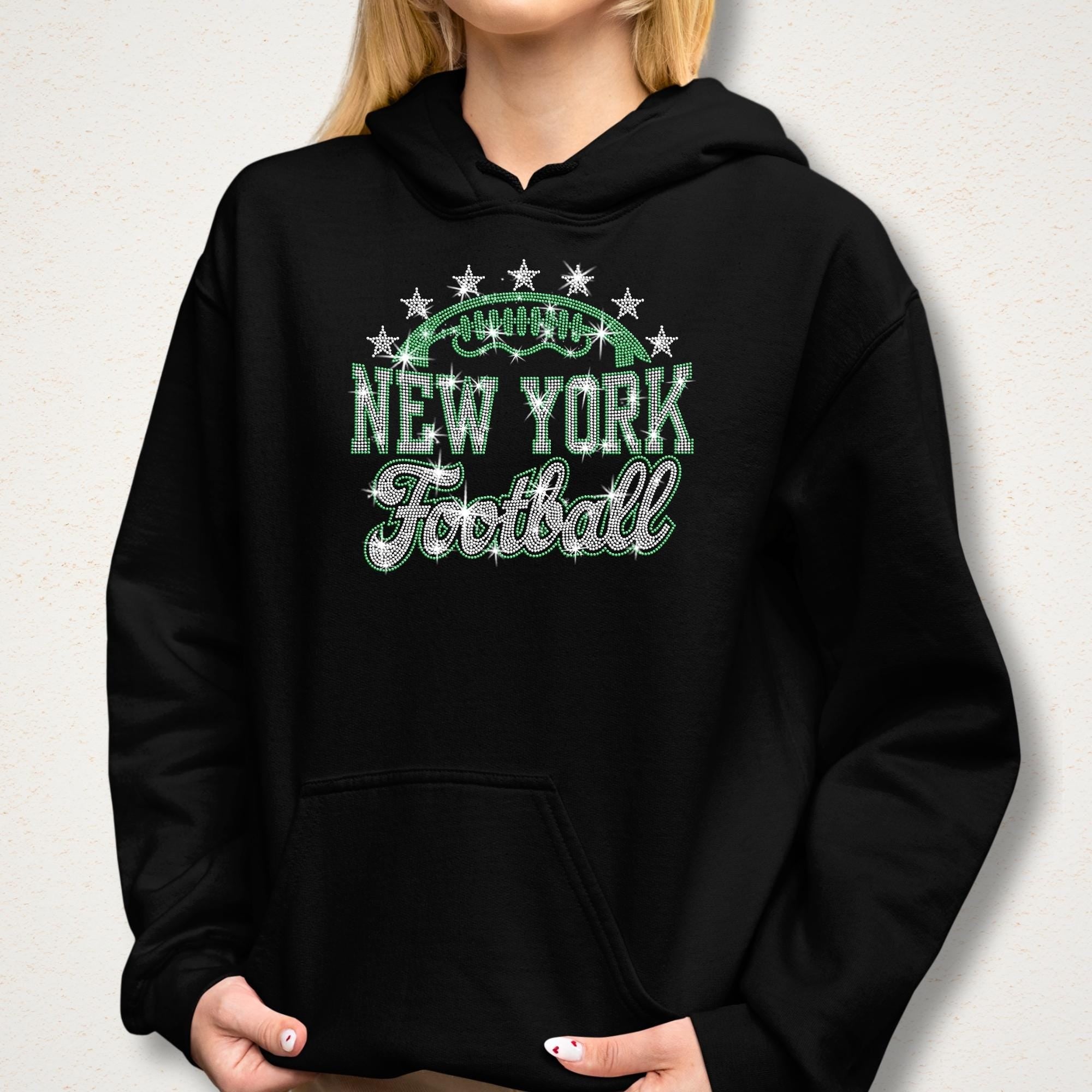 Rhinestone New York Football Shirt: Sparkly Game Day Stadium Wear Secondary image
