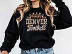 Denver Football Rhinestone Shirt: Sparkly Game Day Stadium Outfit