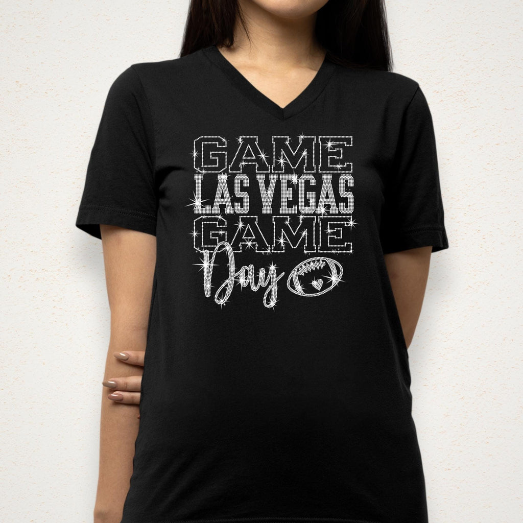 Las Vegas Game Day Shirt: Bling Football Women's Tee & Sweatshirt