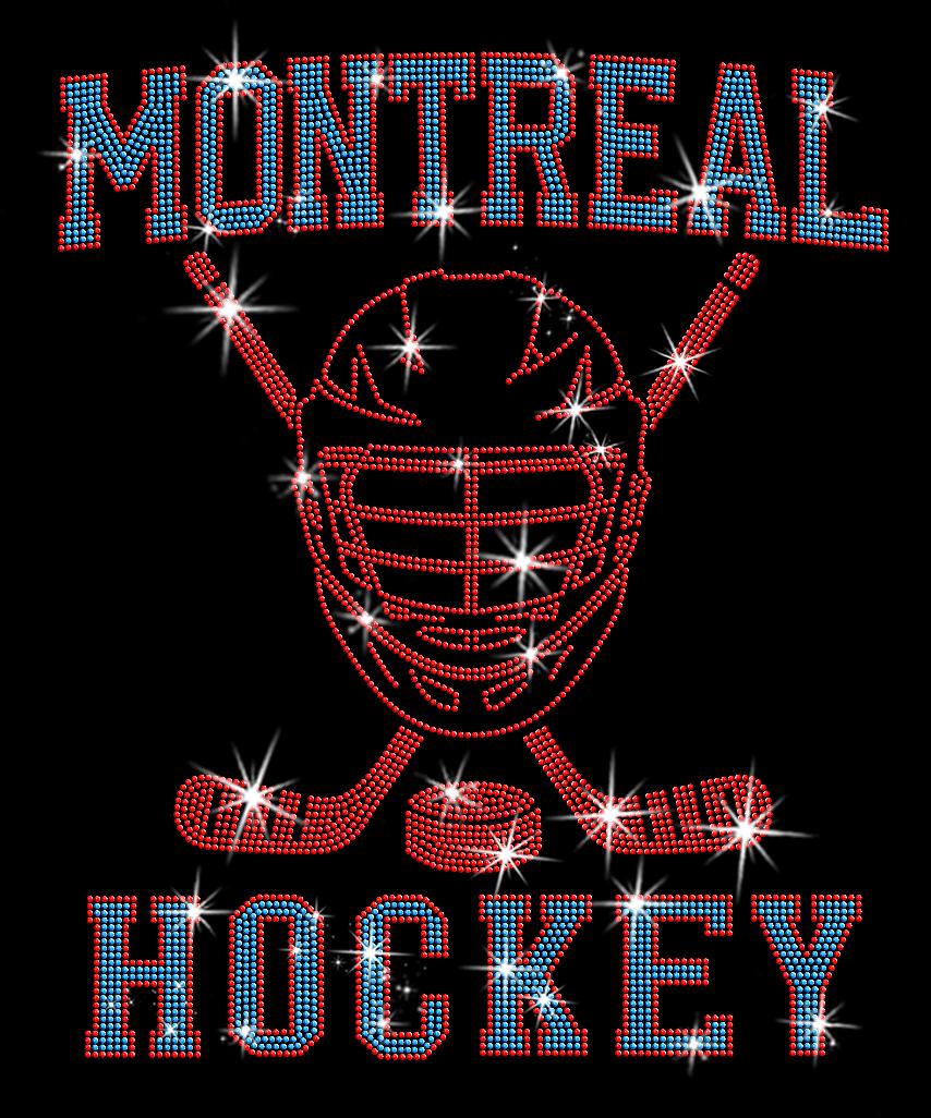 Montreal Hockey Rhinestone Shirt: Sparkling Hockey Team Supporters Tee