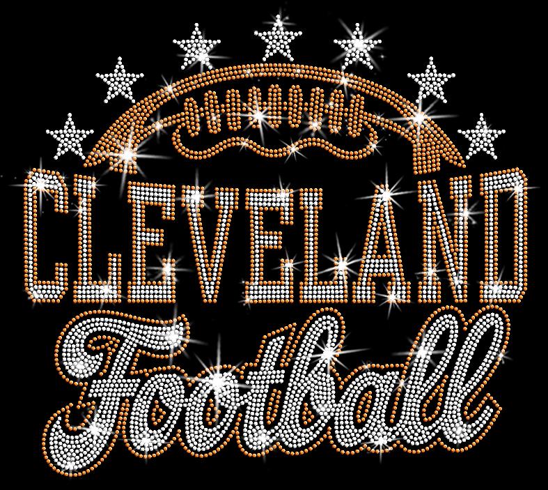 Cleveland Football Rhinestone Shirt: Sparkly Tailgate Party Outfit