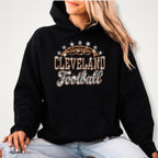Cleveland Football Rhinestone Shirt: Sparkly Tailgate Party Outfit